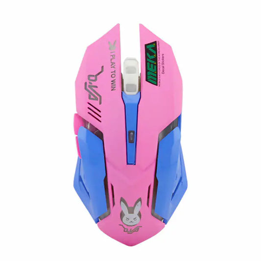 Pink Rechargeable Wireless Gaming Mouse for Girls