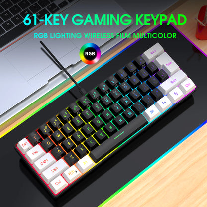 Simple Wired 61-Key Membrane Gaming Keyboard