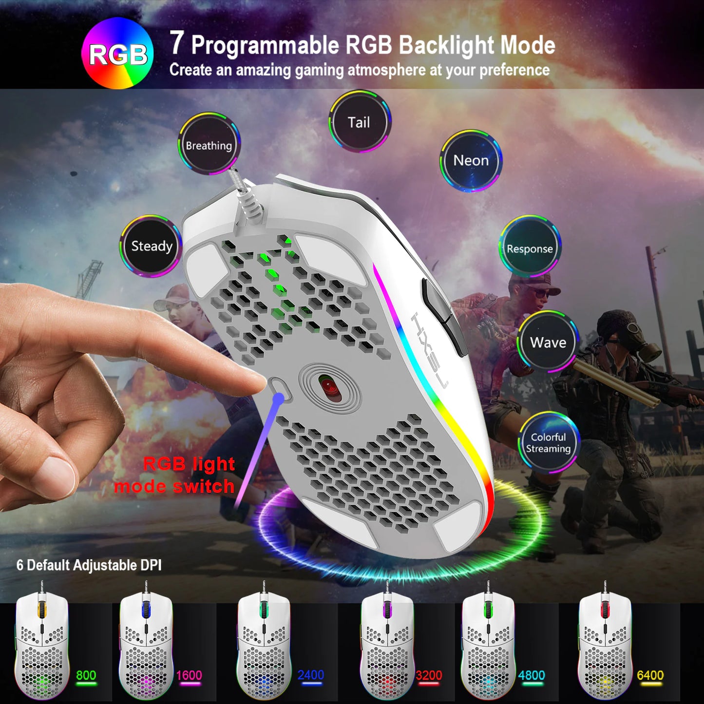 RGB Honeycomb Gaming Mouse