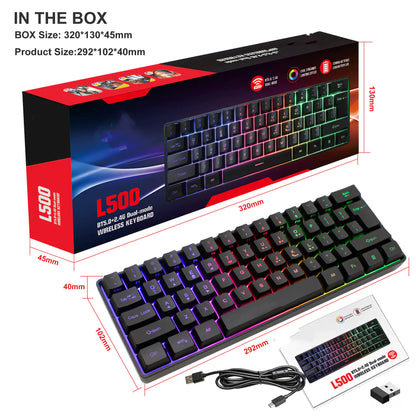 RGB 61-Key Wired Gaming Keyboard with RGB Backlight