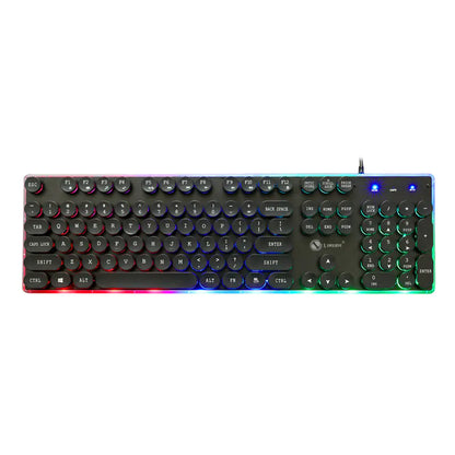Rainbow Backlit Retro USB Gaming Keyboard