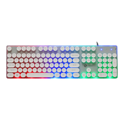 Rainbow Backlit Retro USB Gaming Keyboard
