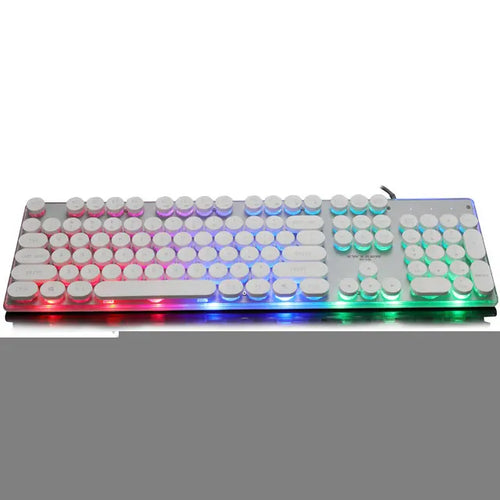 Rainbow Backlit Retro USB Gaming Keyboard
