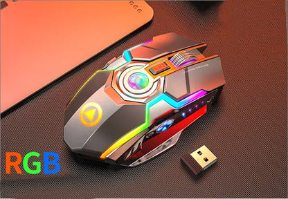 Silver Engraved A5 Rechargeable Wireless Gaming Mouse