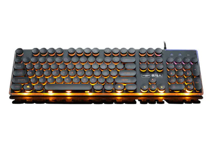 Rainbow Backlit Retro USB Gaming Keyboard