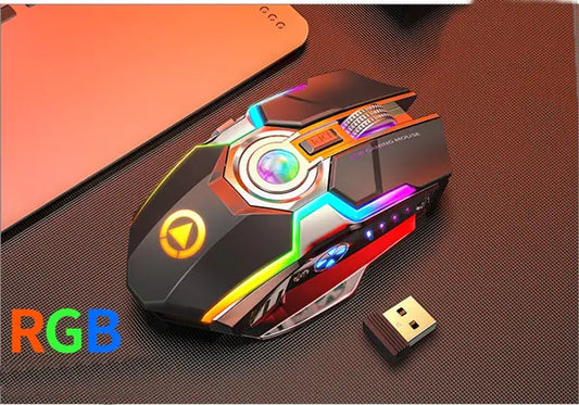 Silver Engraved A5 Rechargeable Wireless Gaming Mouse